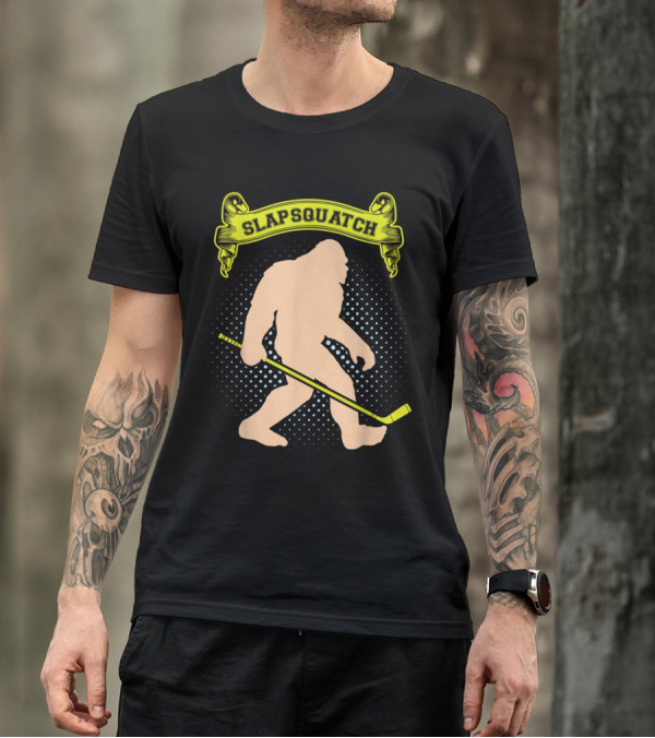 Slapsquatch Bigfoot Hockey Stick T-Shirt