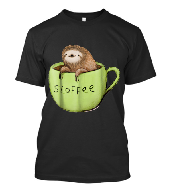 Sloffee Sloth Relaxing In Coffee Mug Funny Saying Sarcastic Coffee T-Shirt