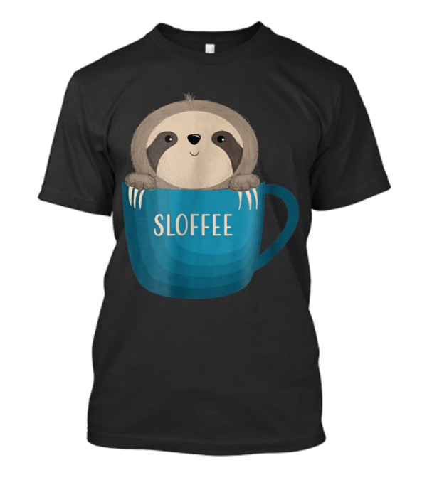 Sloffee Adorable Sloth In Blue Coffee Mug T-Shirt