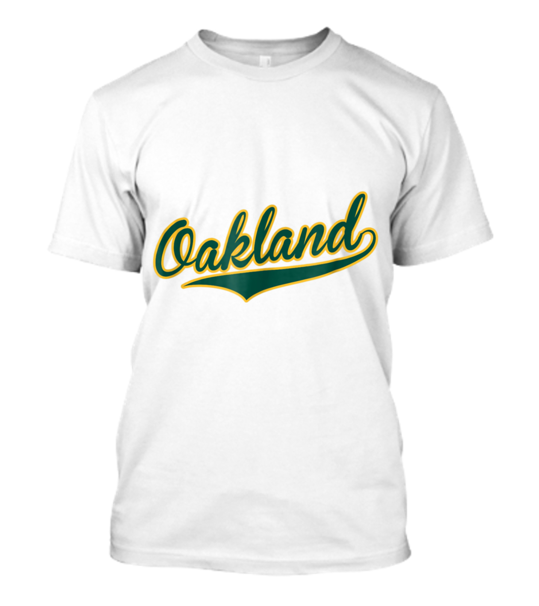 Oakland Baseball Green And Gold Script T-Shirt