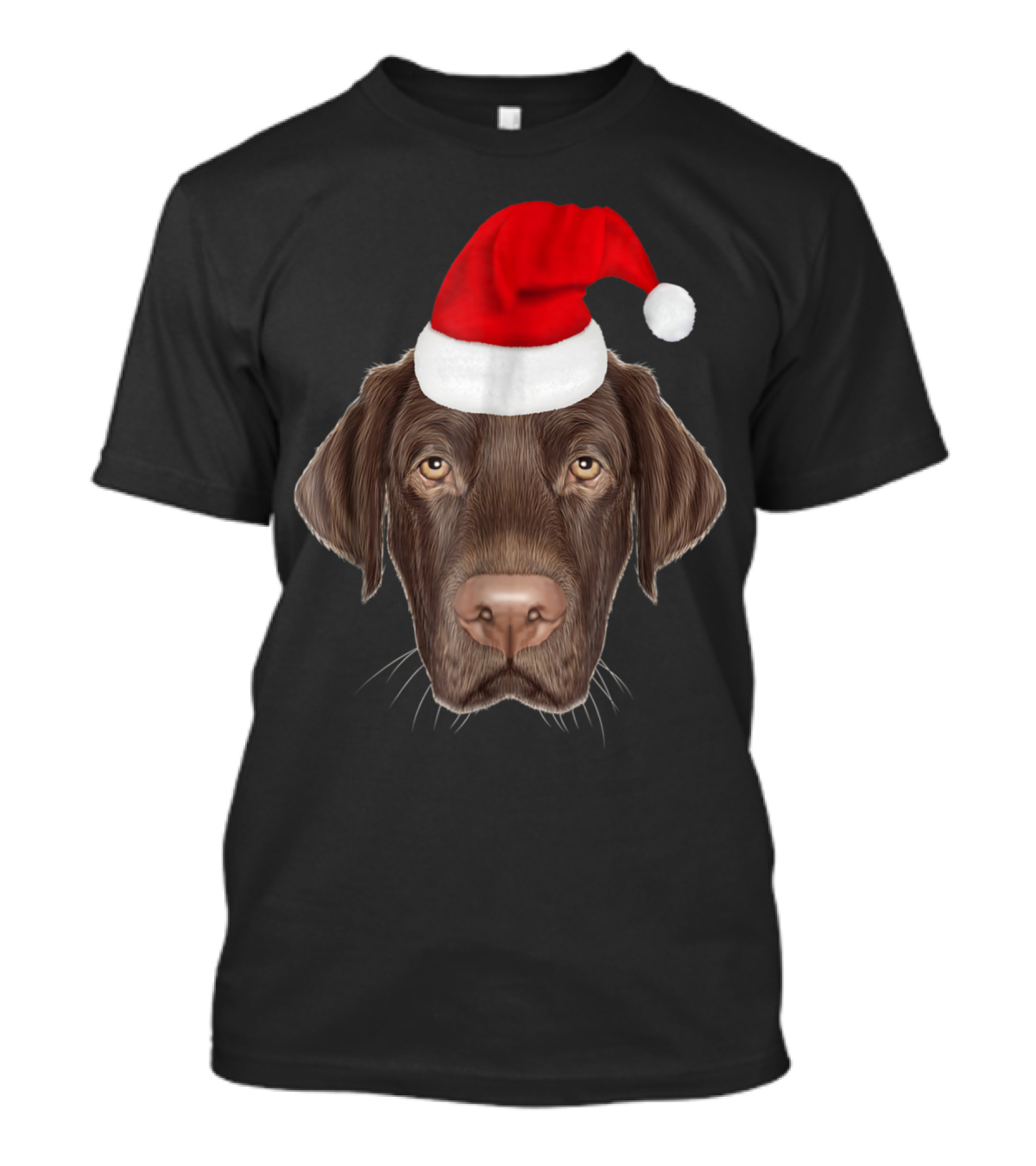 Labrador Retriever Dog Wearing Red Santa Hat Holiday T-Shirt