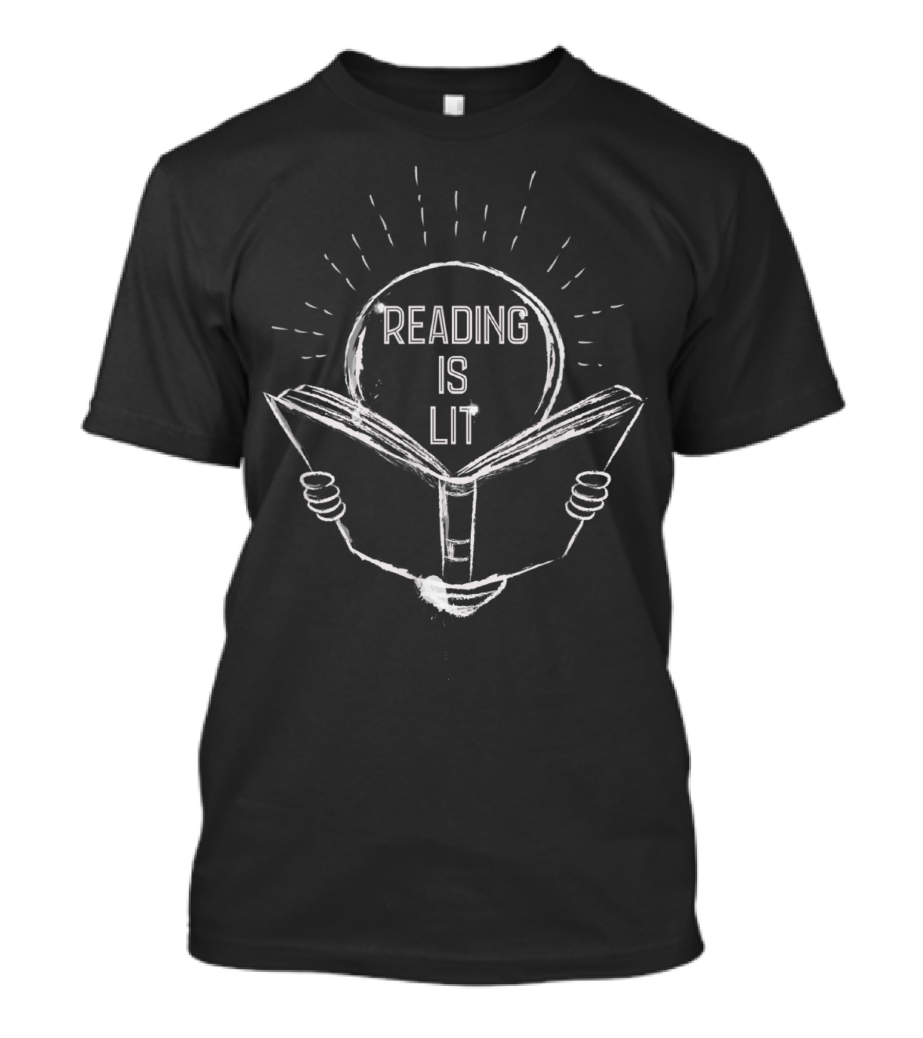 Reading Is Lit Light Bulb Open Book Preschool Teachers T-Shirt