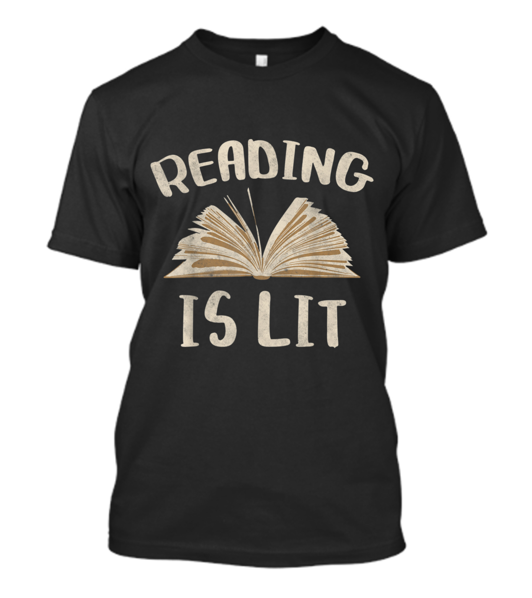 Reading Is Lit Open Book Typography T-Shirt