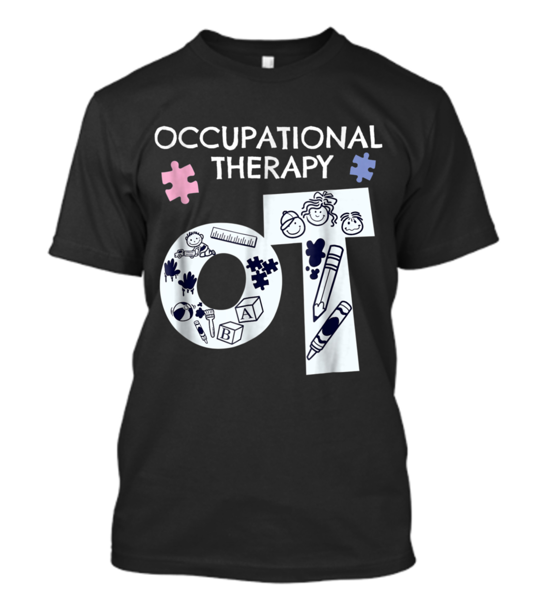 Occupational Therapy OT Puzzle Pieces And Playful Graphics T-Shirt
