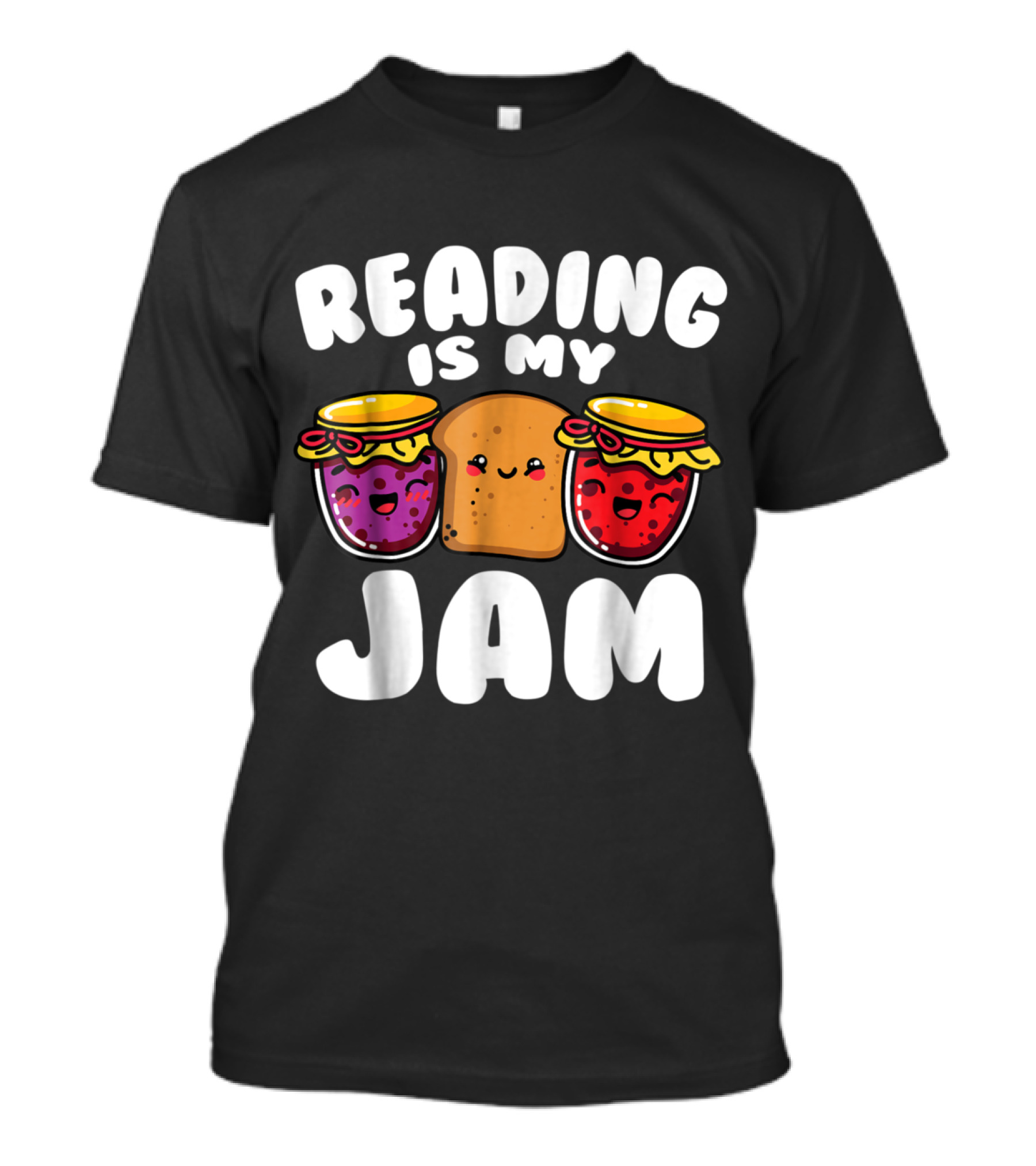 Reading Is My Jam Cute Peanut Butter Jelly Cartoon Image T-Shirt