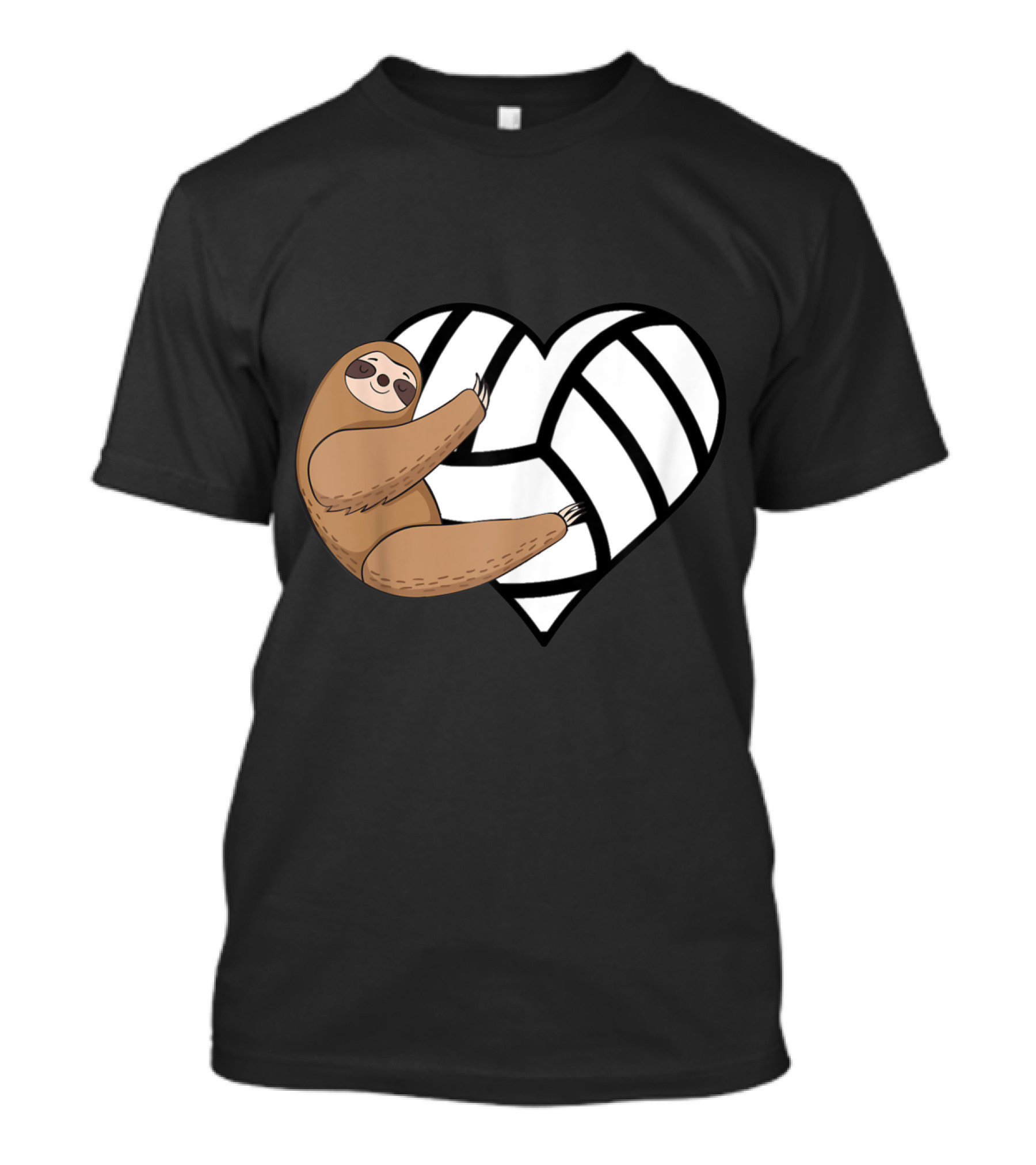 Sloth Hugging Volleyball Heart T-Shirt