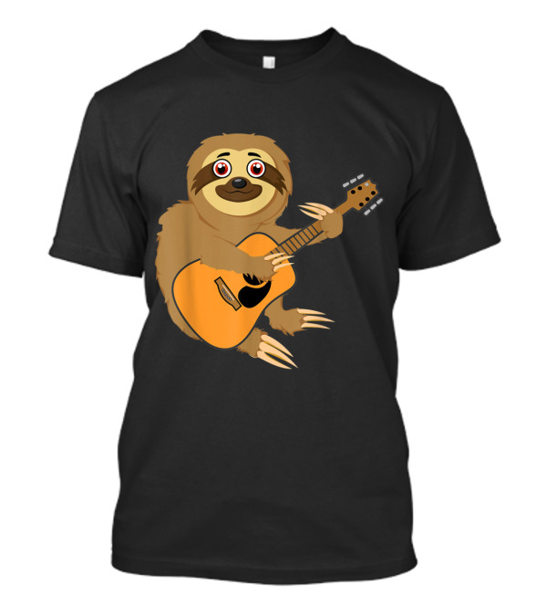 Sloth Playing Guitar With Acoustic Instrument T-Shirt