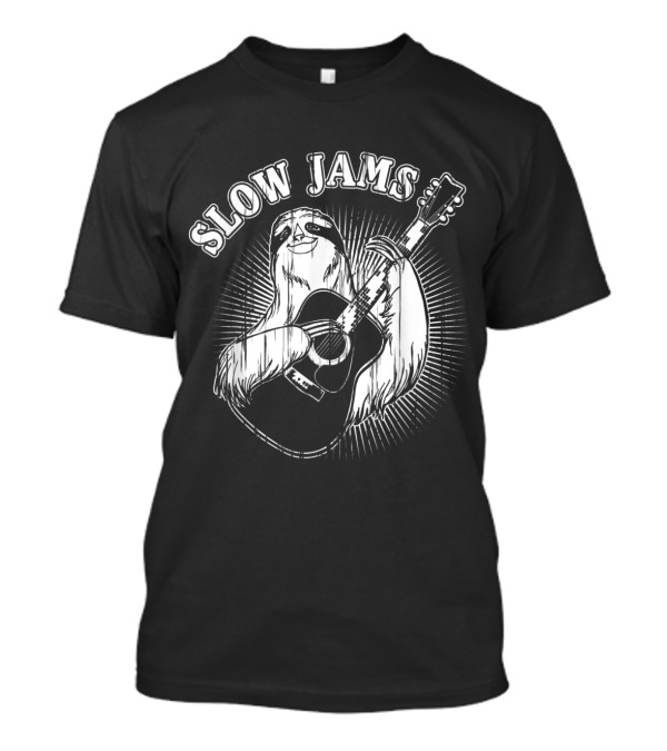 Slow Jams Sloth Playing Guitar T-Shirt