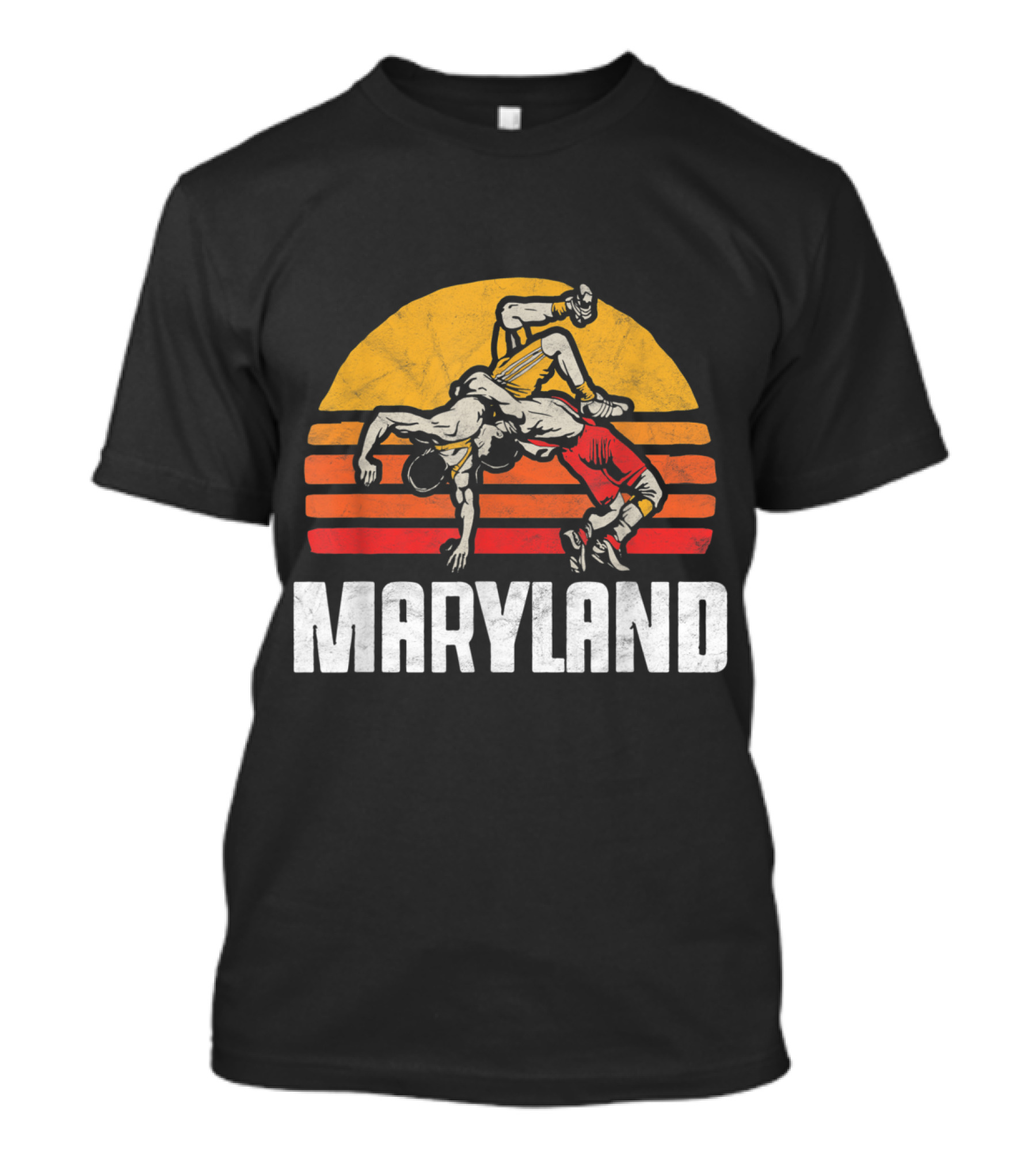Maryland Vintage Wrestling Sunset Throwback T-Shirt