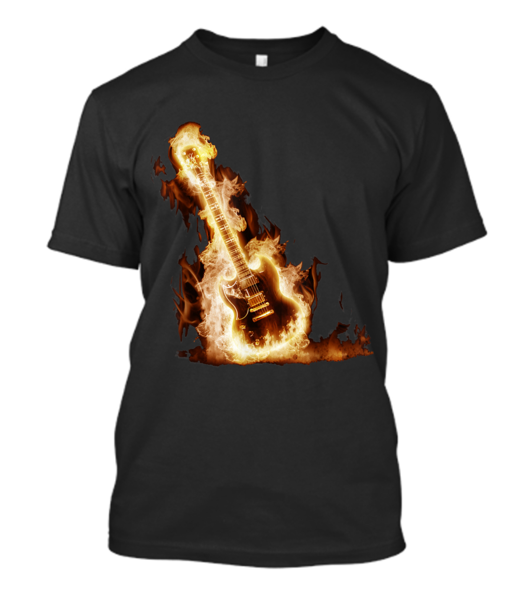 Fiery Electric Guitar Blaze 'Rock Guitar On Fire' T-Shirt