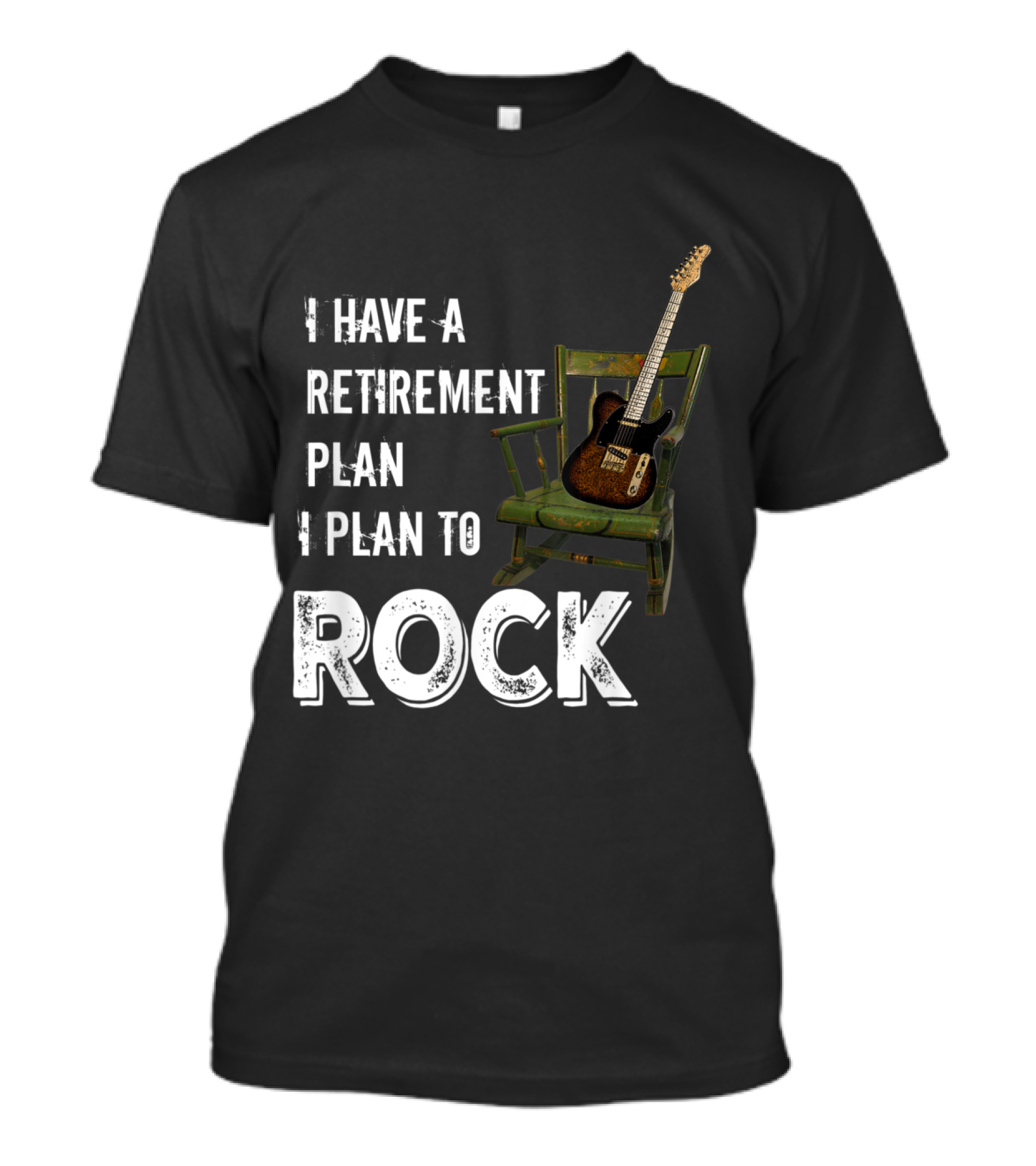 I Have A Retirement Plan I Plan To Rock Guitar Chair Iconic Music Concept T-Shirt
