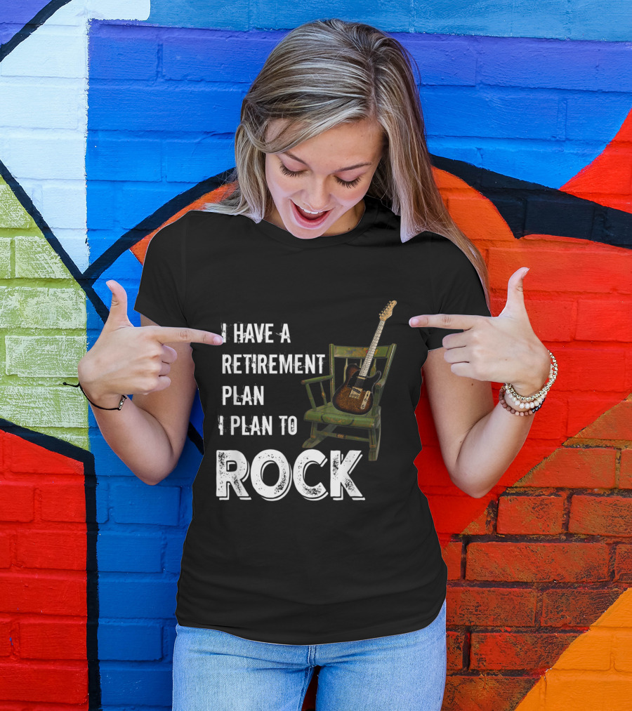 I Have A Retirement Plan I Plan To Rock Guitar Chair Iconic Music Concept T-Shirt