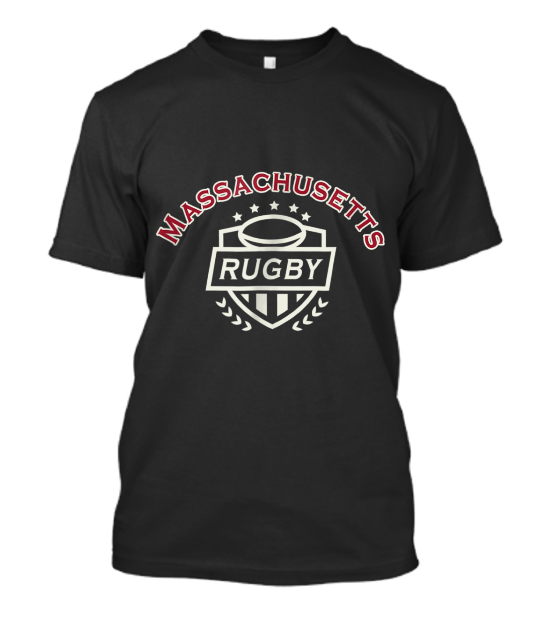 Massachusetts Rugby Shield Emblem With Stars And Laurel T-Shirt