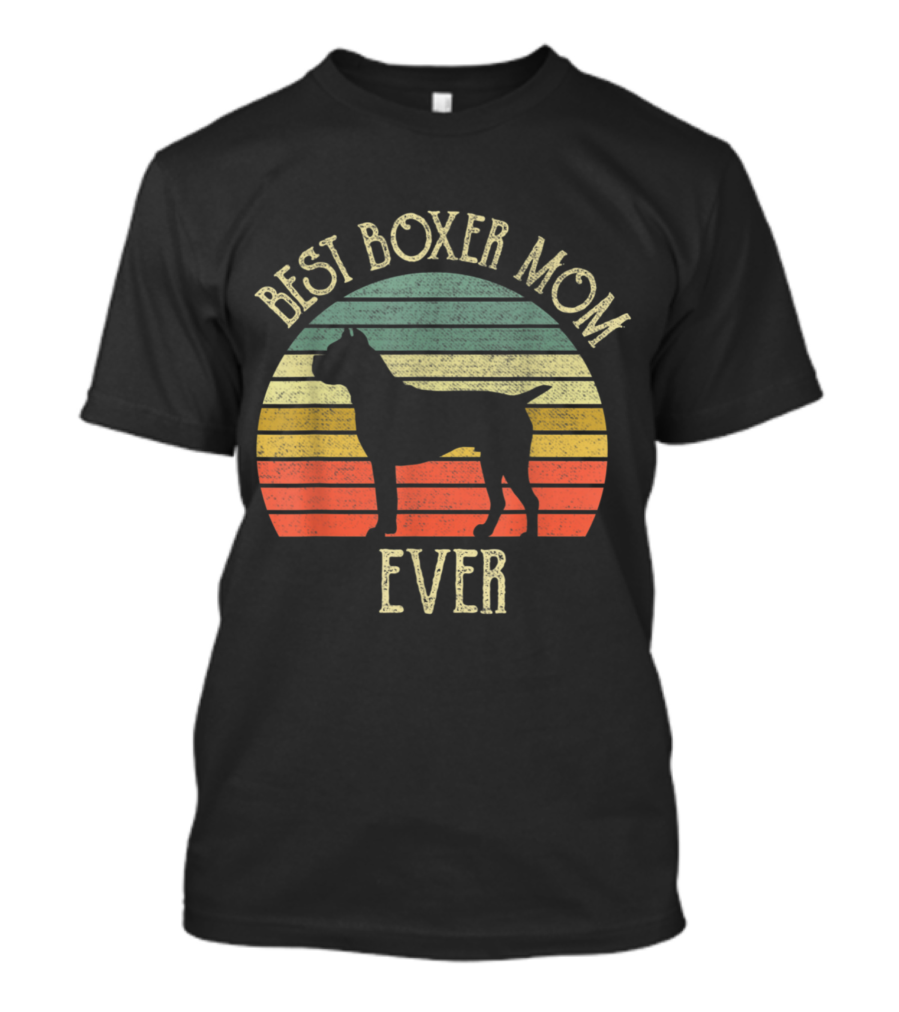 Best Boxer Mom Ever Vintage Retro Sunset T-Shirt