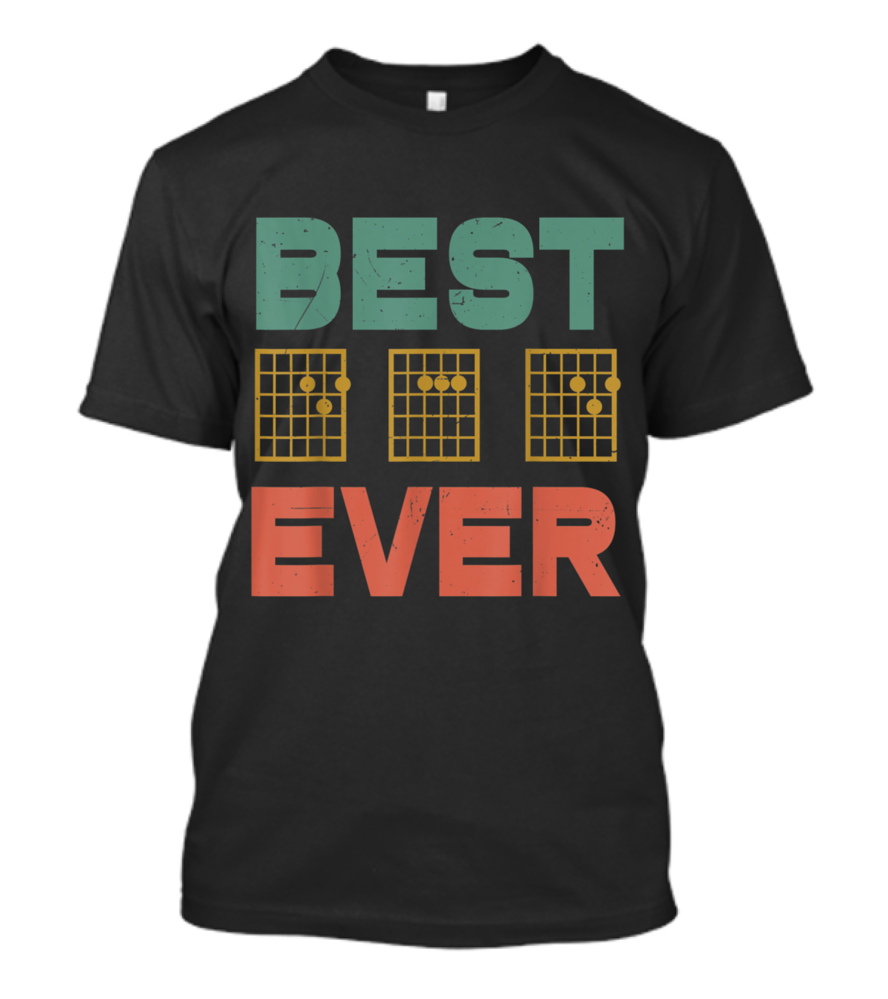 Best Dad Ever Vintage Style Guitar Chord T-Shirt