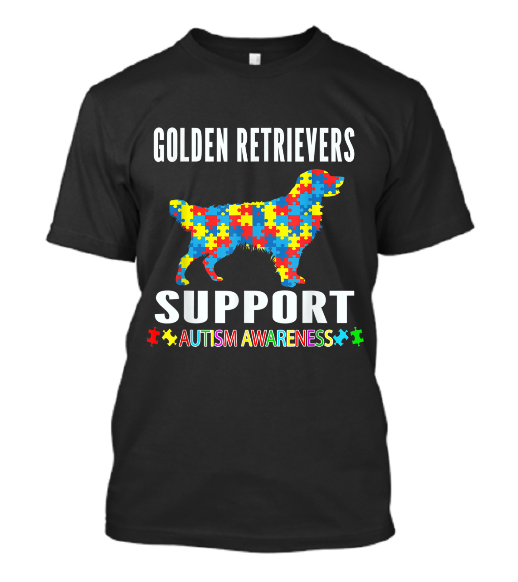 Golden Retrievers Support Autism Awareness Puzzle T-Shirt