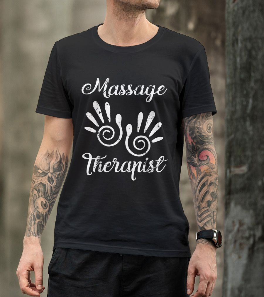 Massage Therapist Spiral Hand Symbols Rustic T-Shirt