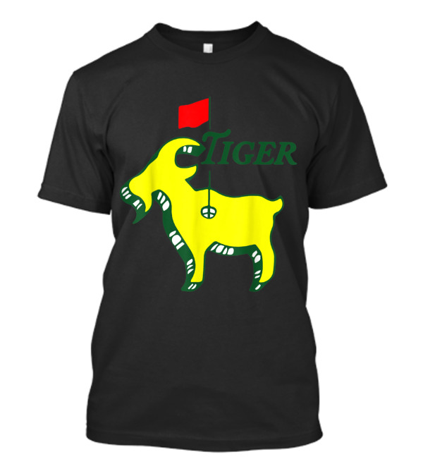 Tiger Goat With Masters Golf Flag Motif T-Shirt