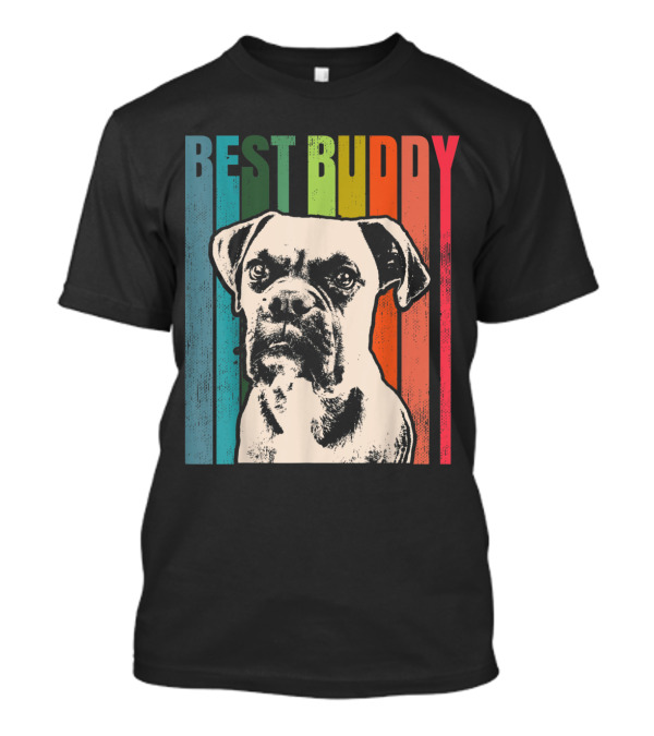 Best Buddy Vintage Boxer Colorful Stripes T-Shirt