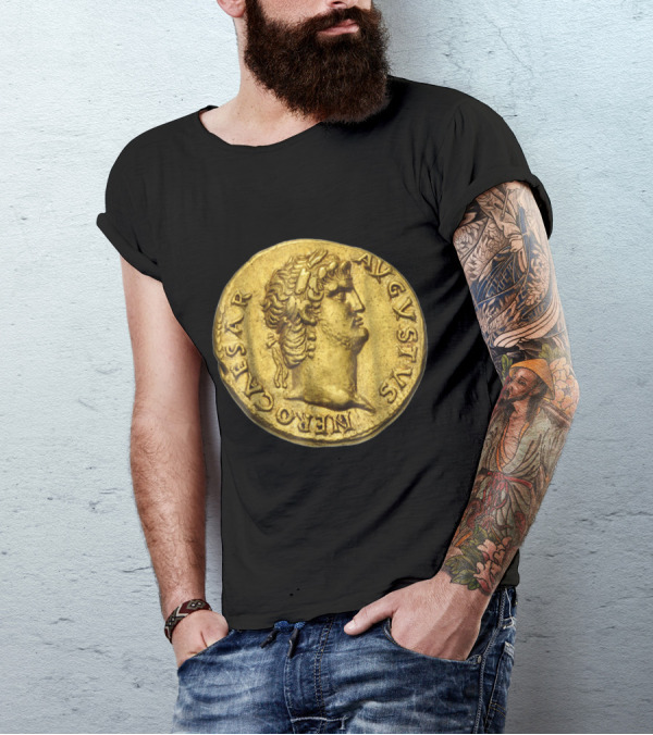 Roman Emperor Nero Gold Coin Numismatic Caesar Augustus Bust T-Shirt