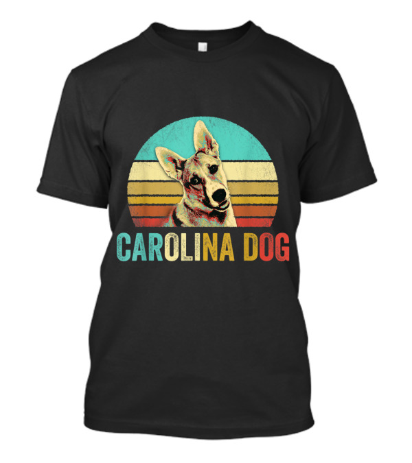 Retro Carolina Dog With Sunset Stripes T-Shirt
