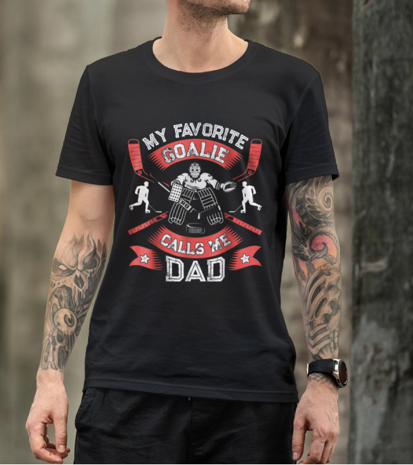 Favorite Hockey Goalie Dad Vintage Ice Hockey T-Shirt