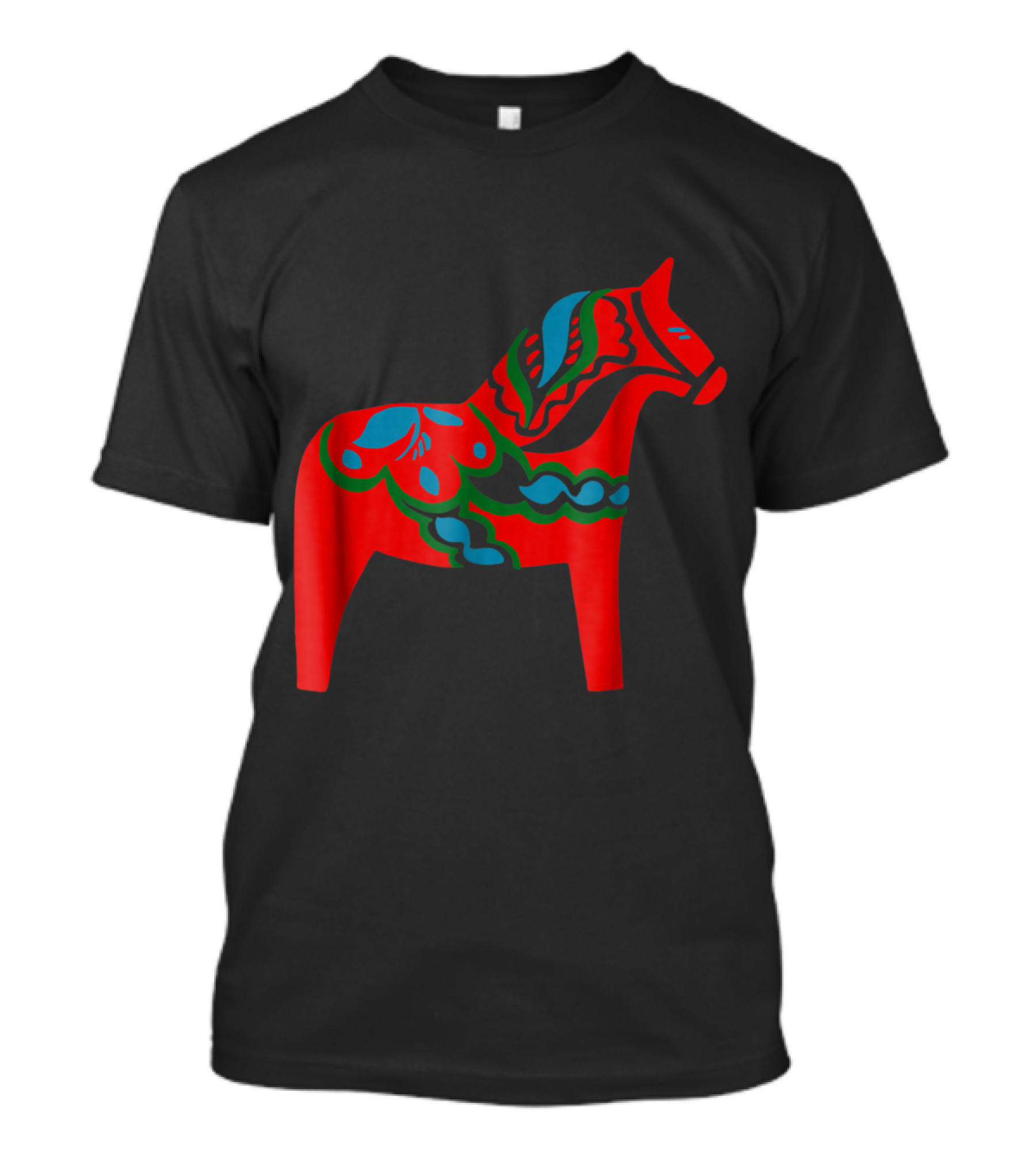 Swedish Dala Horse Red Dalecarlia Scandinavian Folk Art Traditional T-Shirt