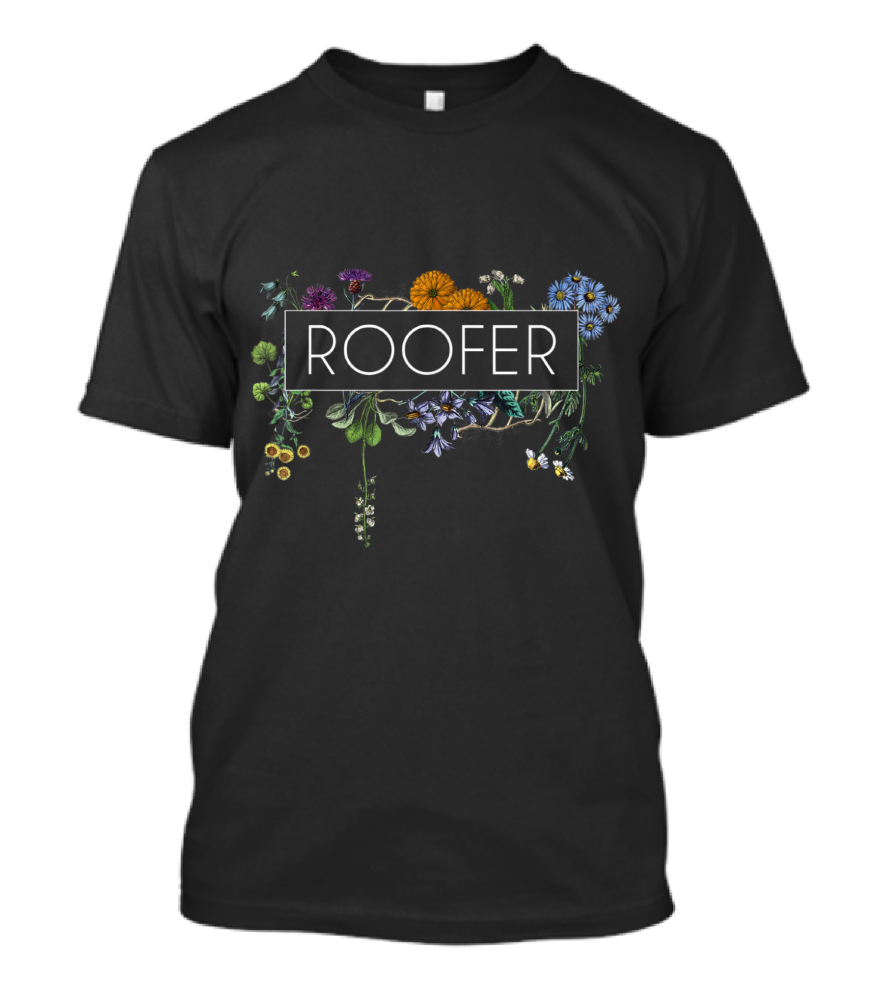 Roofer Botanicals Vintage Floral Design Aesthetic T-Shirt