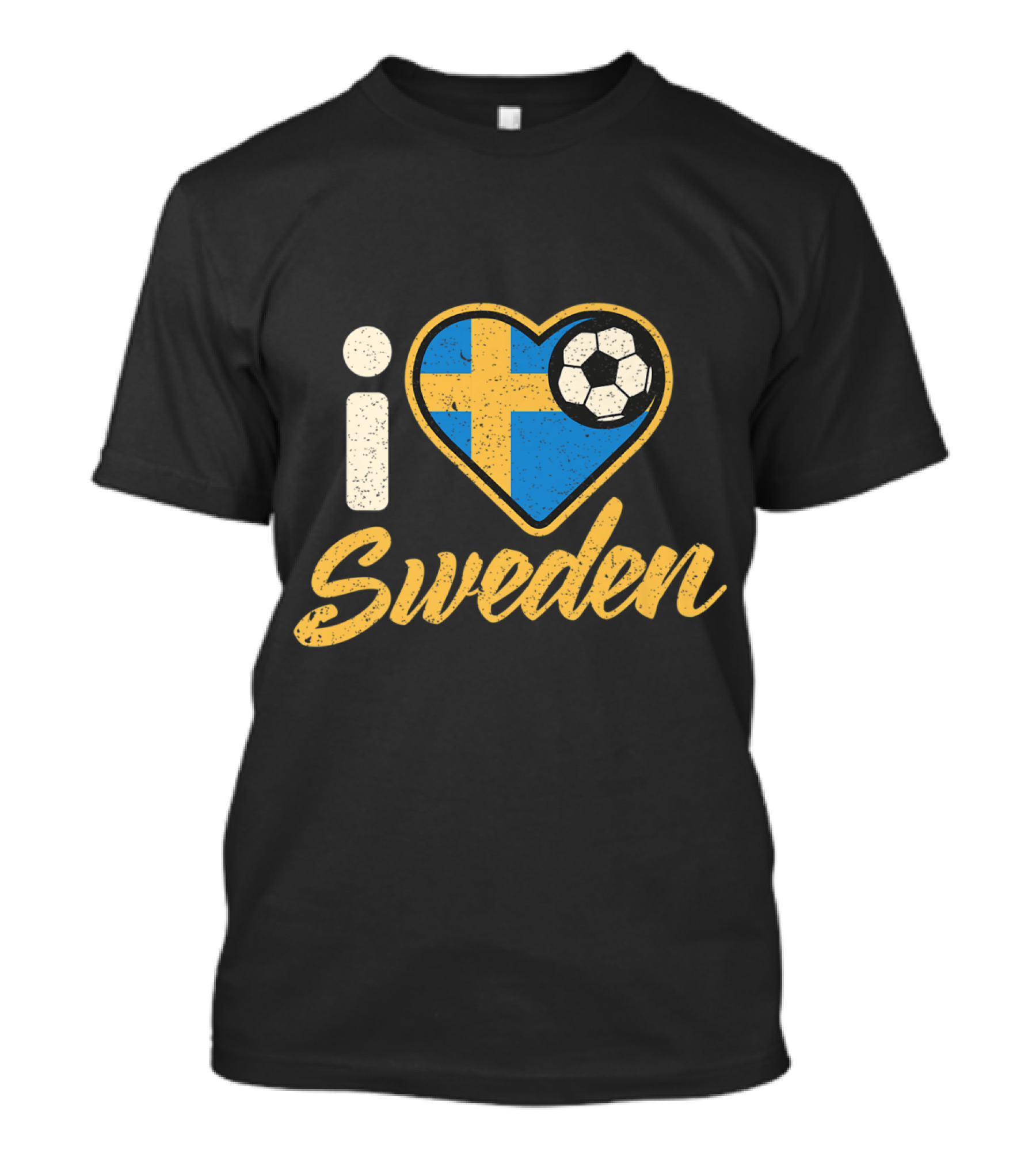 I Love Sweden Swedish Football Soccer Heart Flag T-Shirt