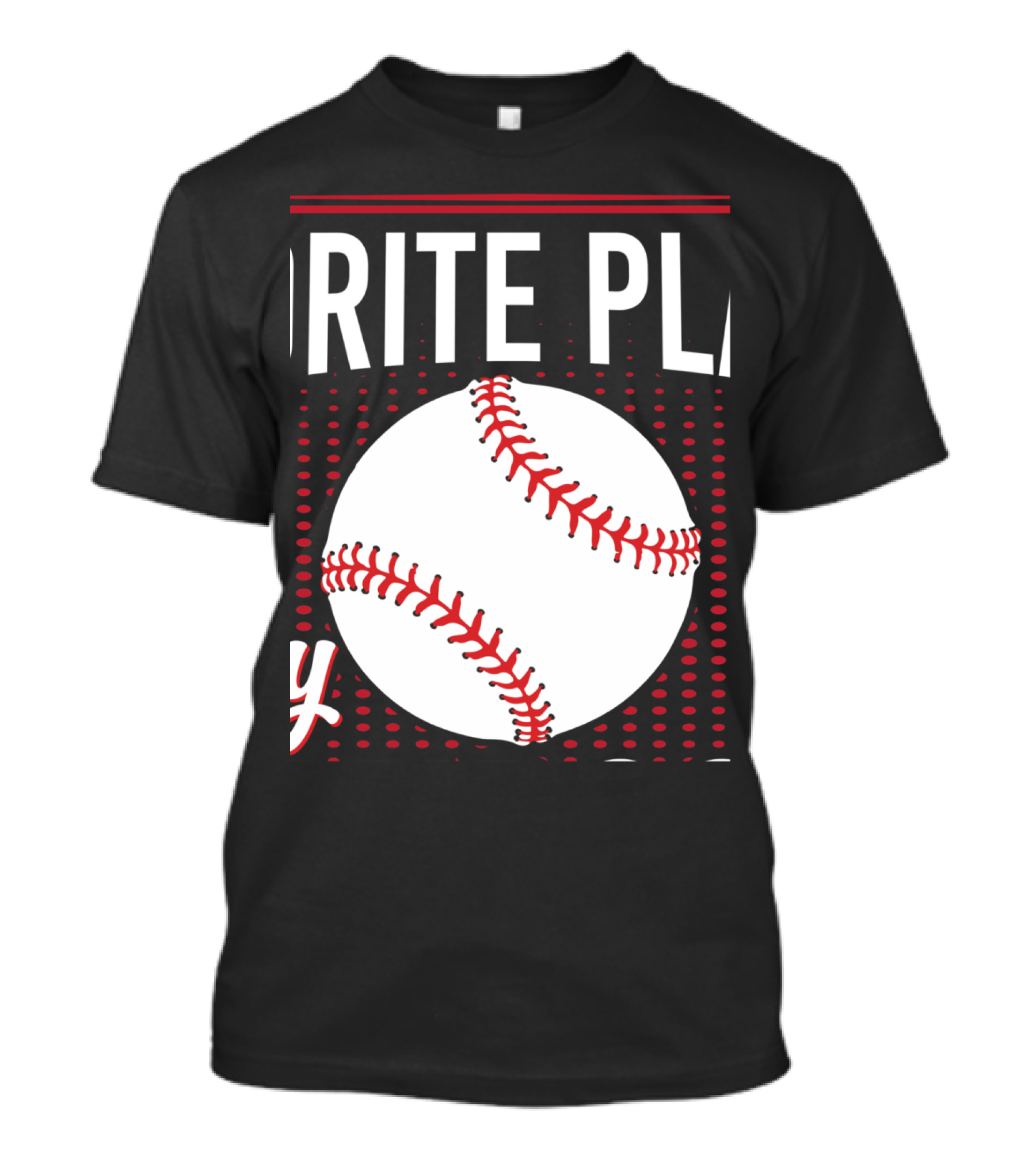 My Favorite Grandsons Baseball Player With Red And White Stitching T-Shirt