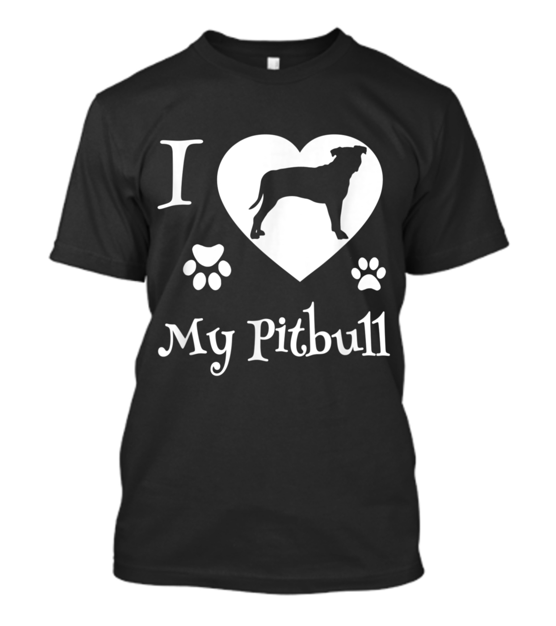I Heart My Pitbull With Paw Prints T-Shirt