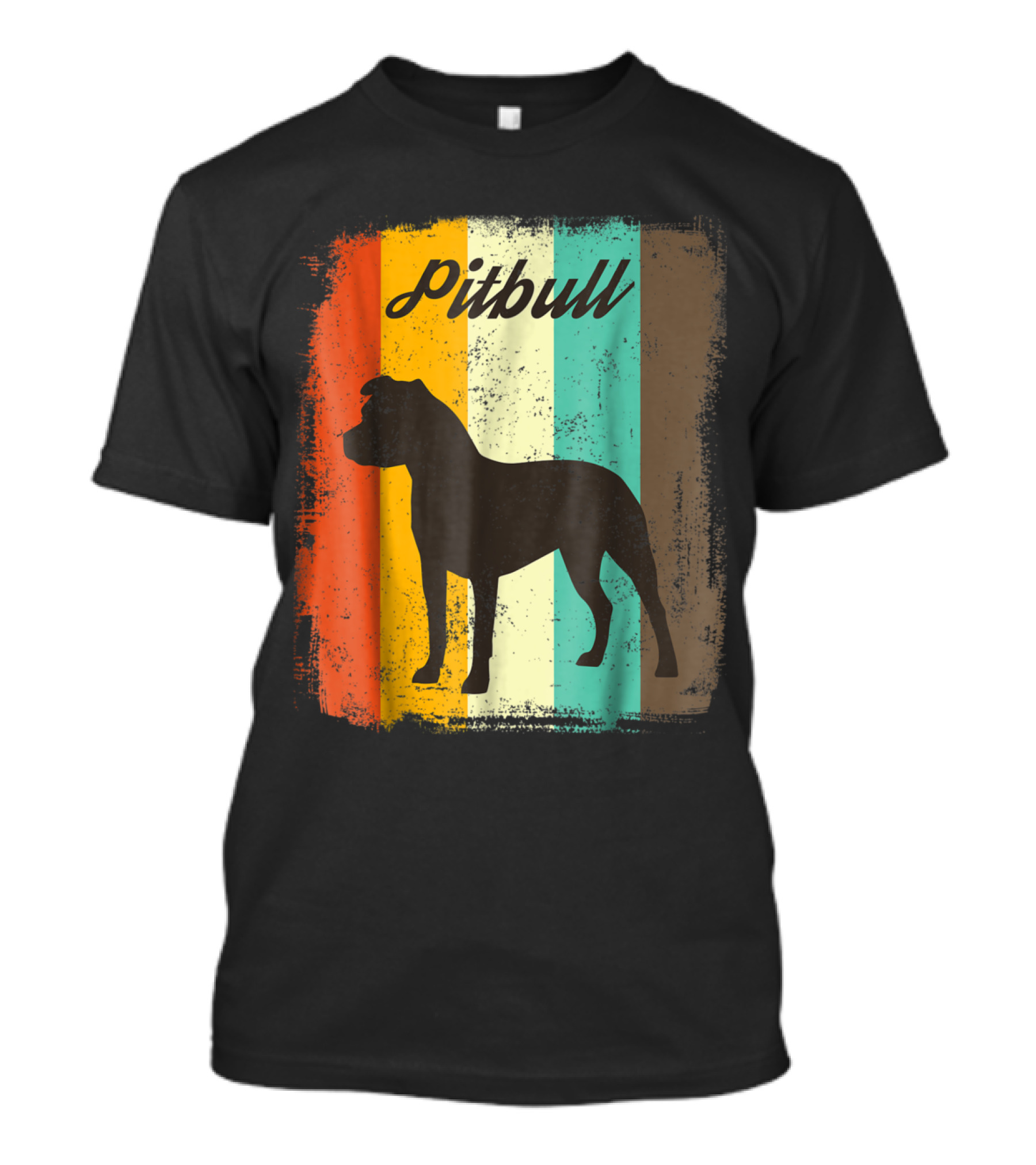 Pitbull Silhouette With Vintage T-Shirt