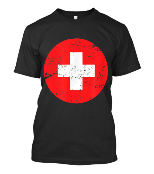 Medical Nurse Costume Uniform With Distressed Red Cross T-Shirt