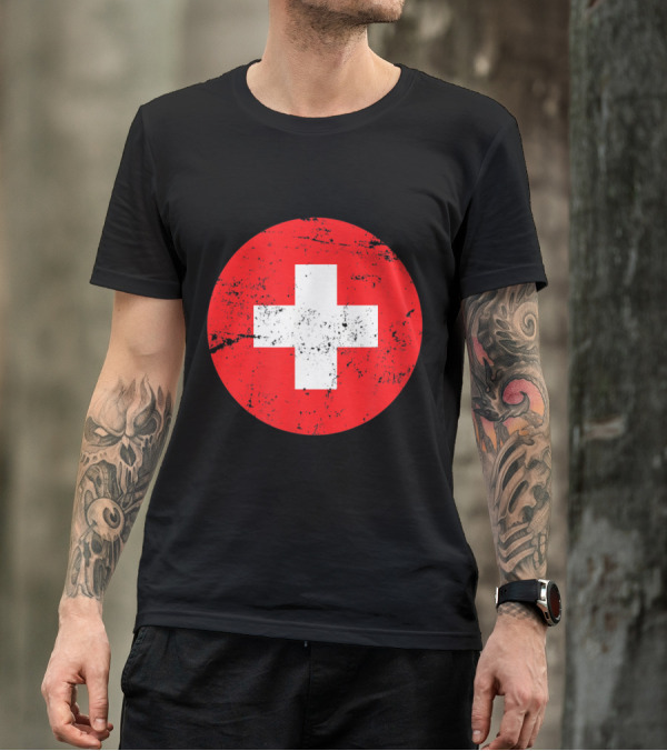 Medical Nurse Costume Uniform With Distressed Red Cross T-Shirt