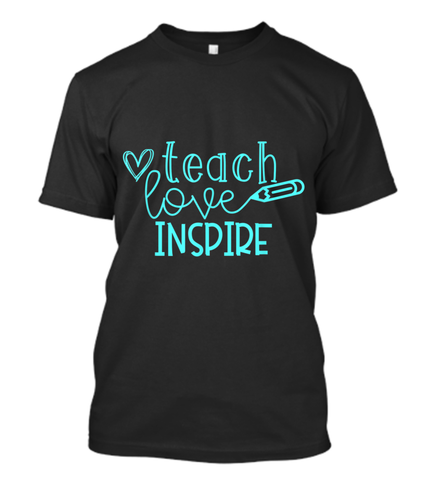 Teach Love Inspire Teachers Heart Pencil T-Shirt