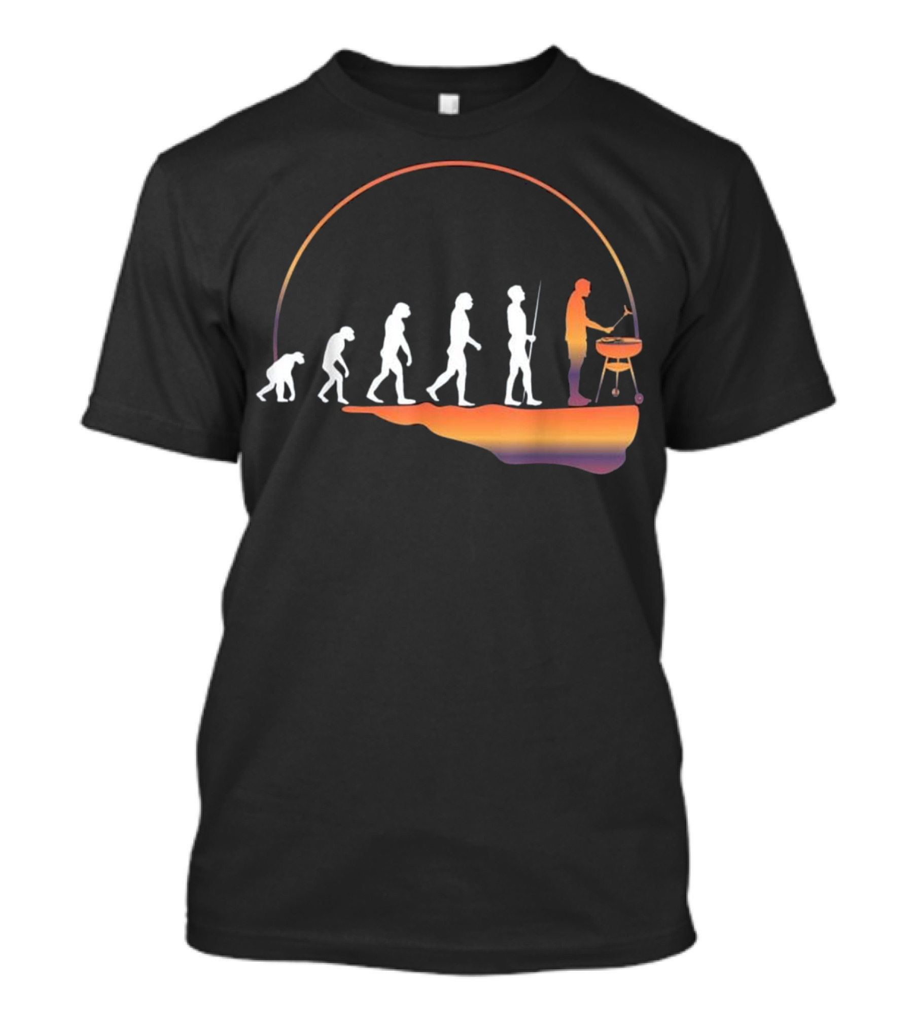 Evolution Of BBQ Grilling Grillers Step By Step Progression T-Shirt