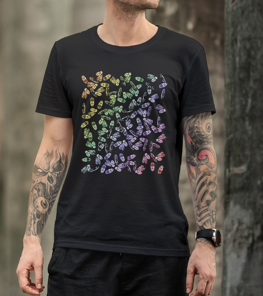 Rainbow Crystals Magick Pagan Gemstones In Multi-Color Spectrum T-Shirt