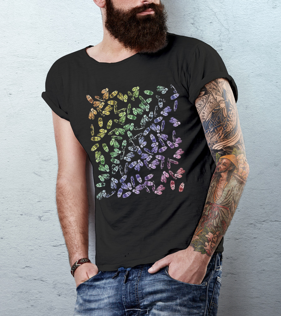 Rainbow Crystals Magick Pagan Gemstones In Multi-Color Spectrum T-Shirt