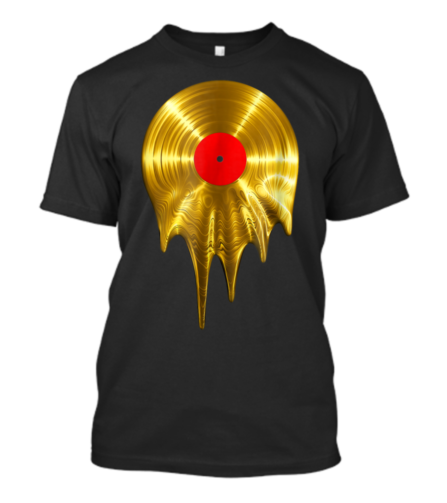Melting Gold Vinyl Record Dripping Liquid T-Shirt