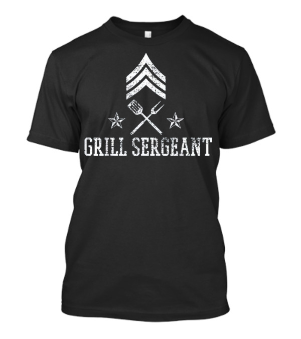 Grill Sergeant BBQ Grilling Barbeque Military Style Badge T-Shirt