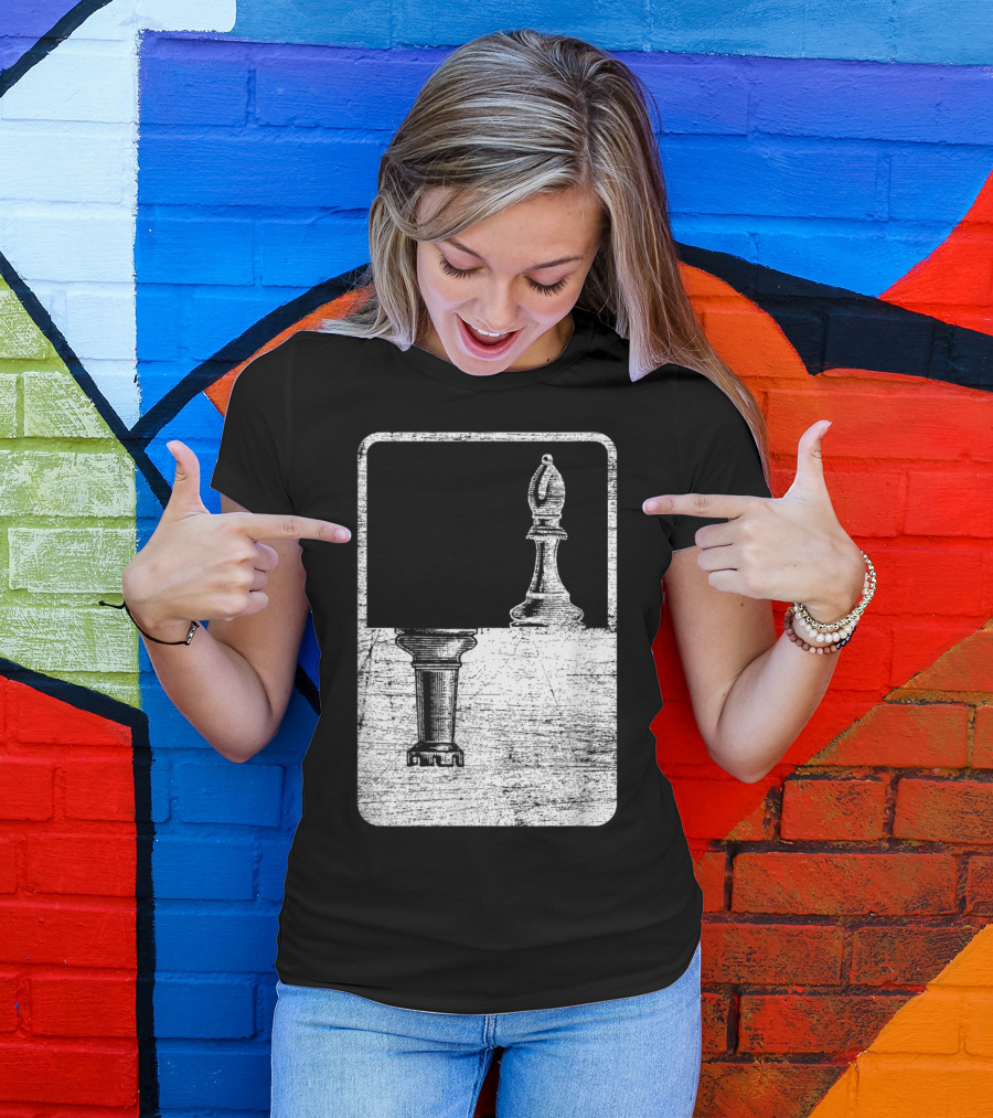 Rook And Bishop Chess Piece Shadow T-Shirt