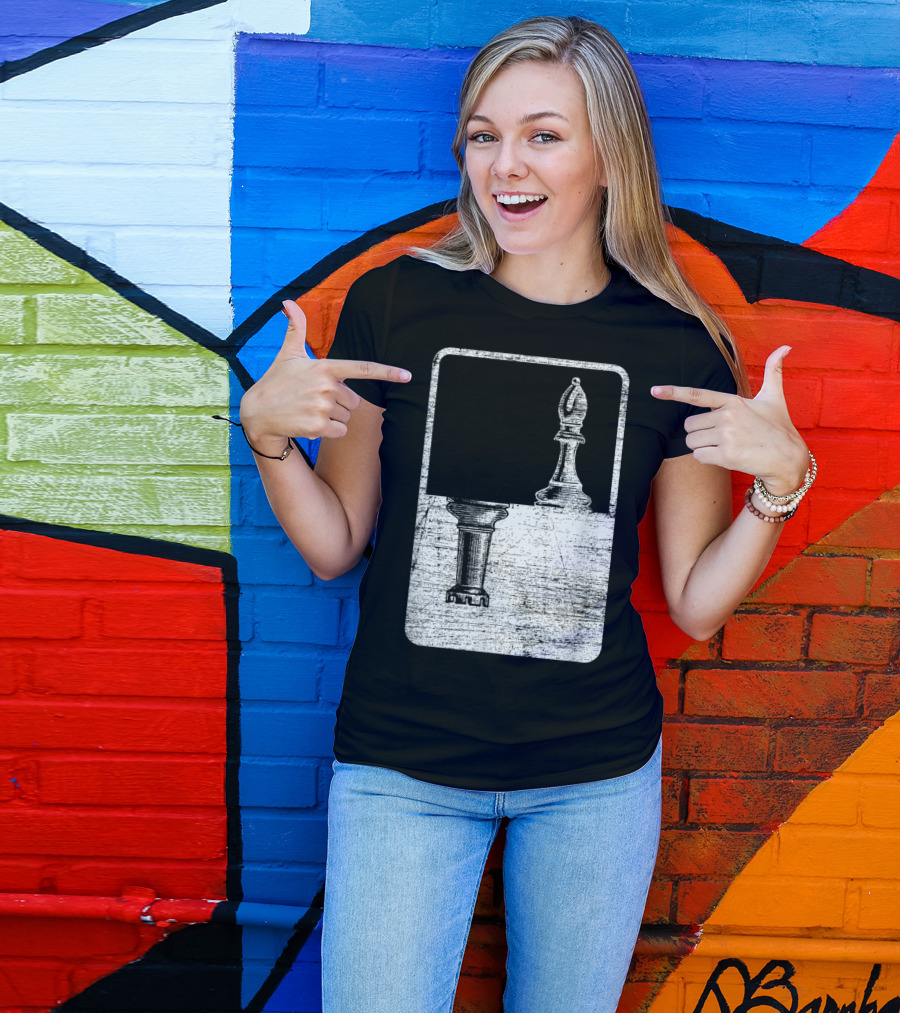 Rook And Bishop Chess Piece Shadow T-Shirt