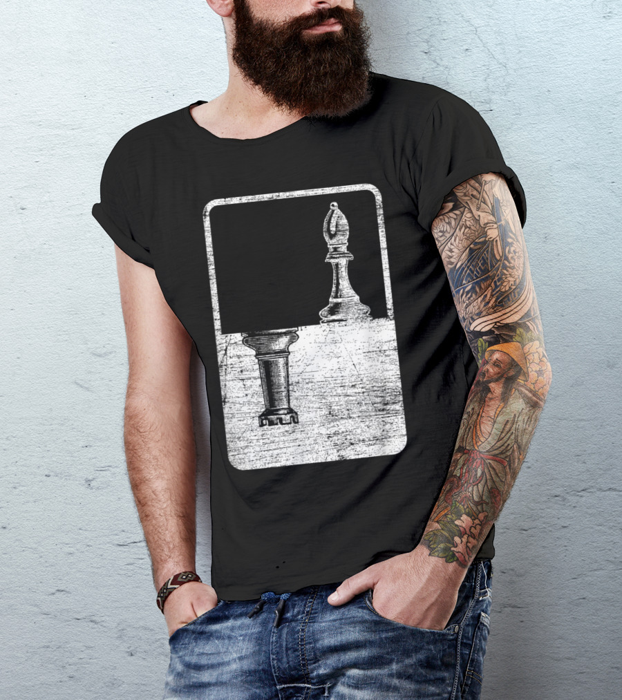 Rook And Bishop Chess Piece Shadow T-Shirt