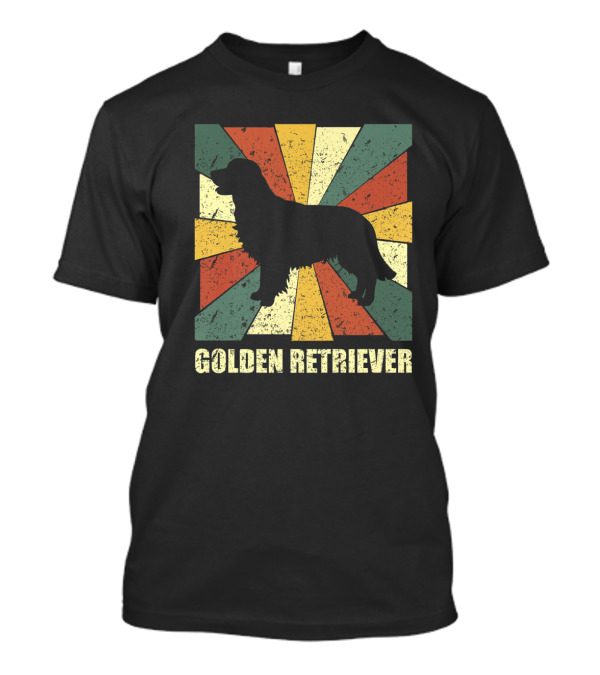 Golden Retriever Dog Lover Vintage Sunburst T-Shirt