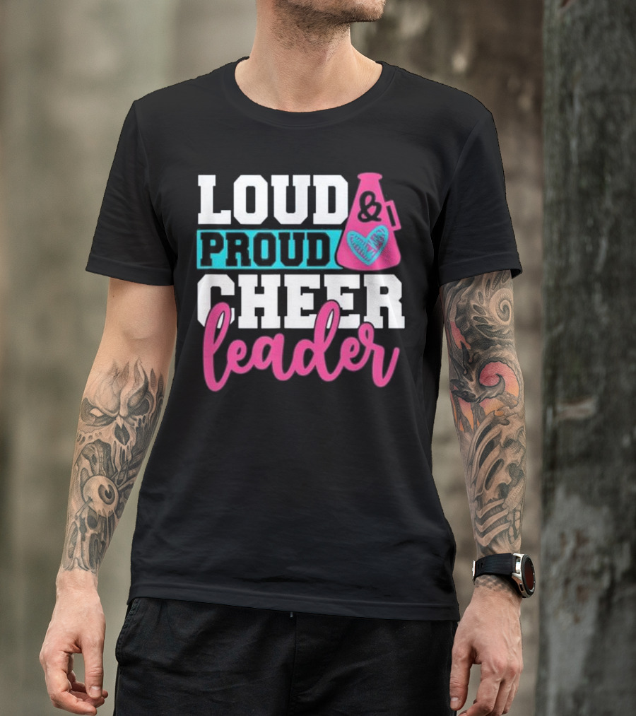 Loud Proud Cheerleader Megaphone Heart Motif Cheerleading Cos T-Shirt