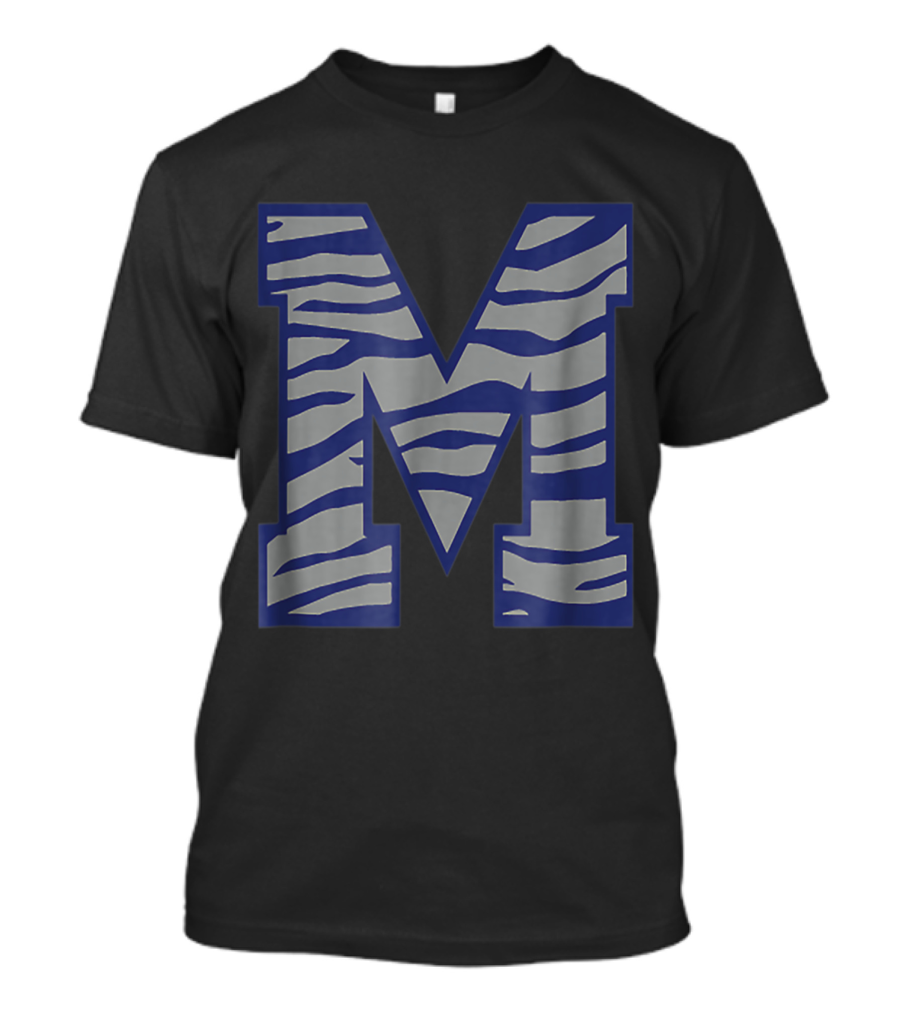Memphis University Basketball UM Blue Tiger Stripes M T-Shirt