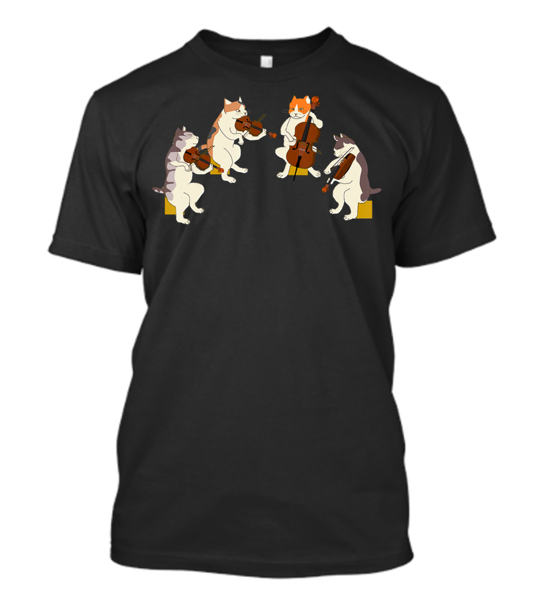 Cats Orchestra Playing Violin And Cello Ensemble Fun T-Shirt