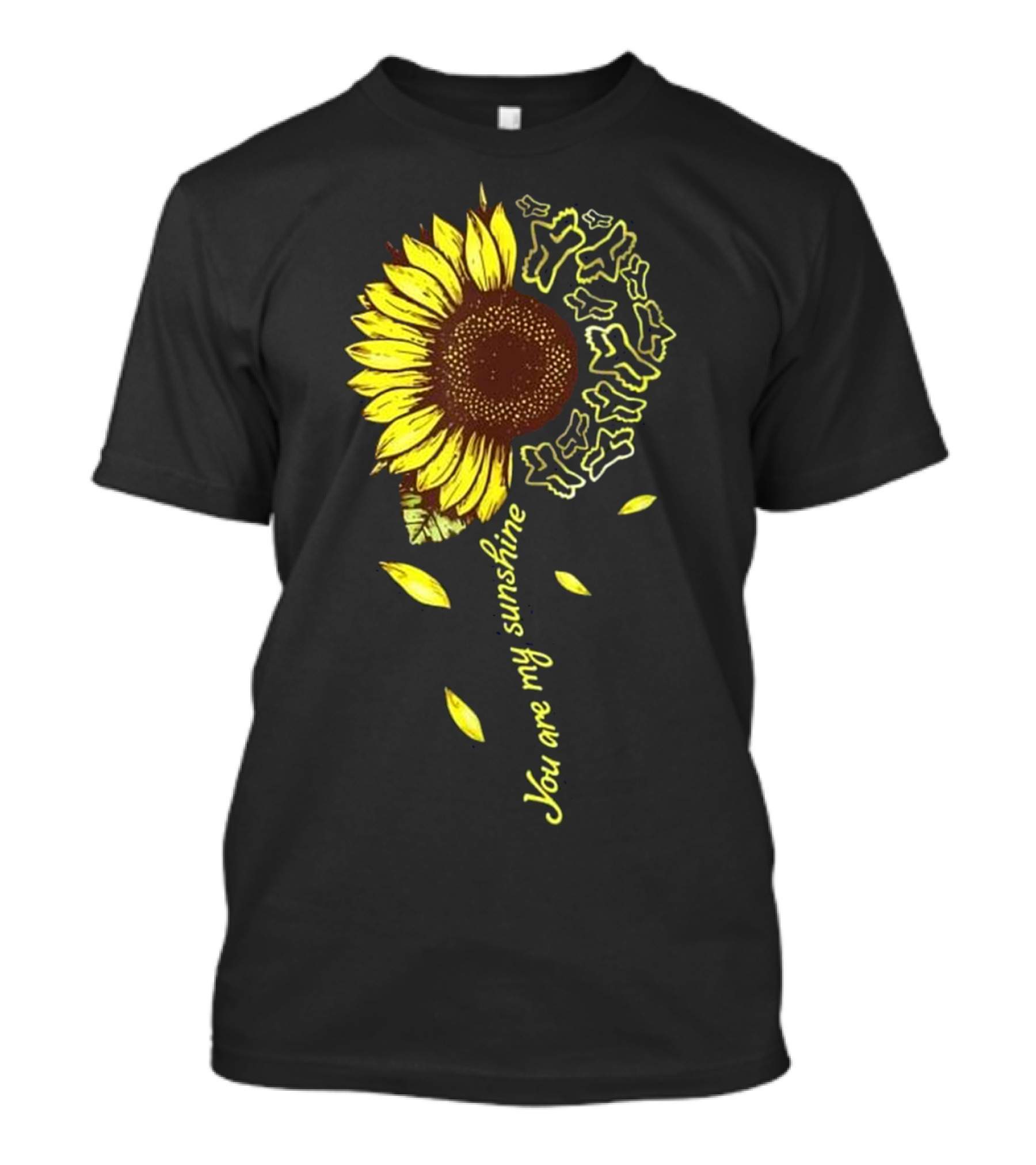 Motocross Sunflower Graphic With You Are My Sunshine Text T-Shirt