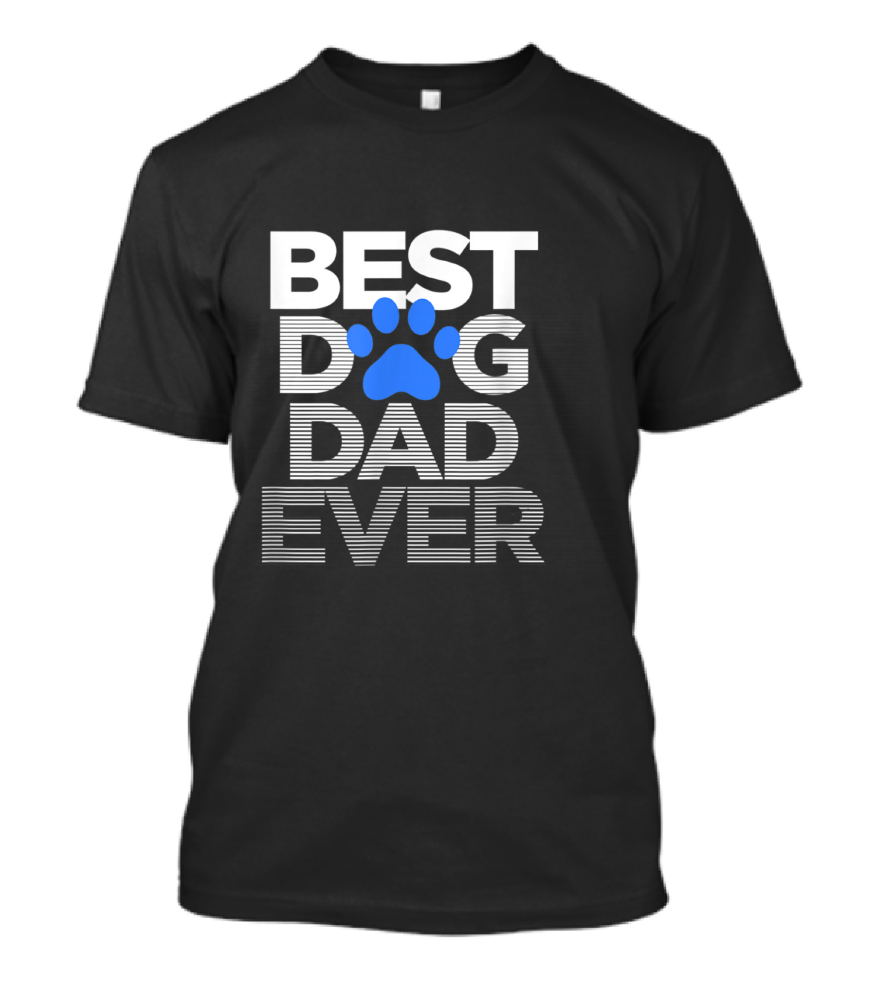 Best Dog Dad Ever Blue Paw T-Shirt