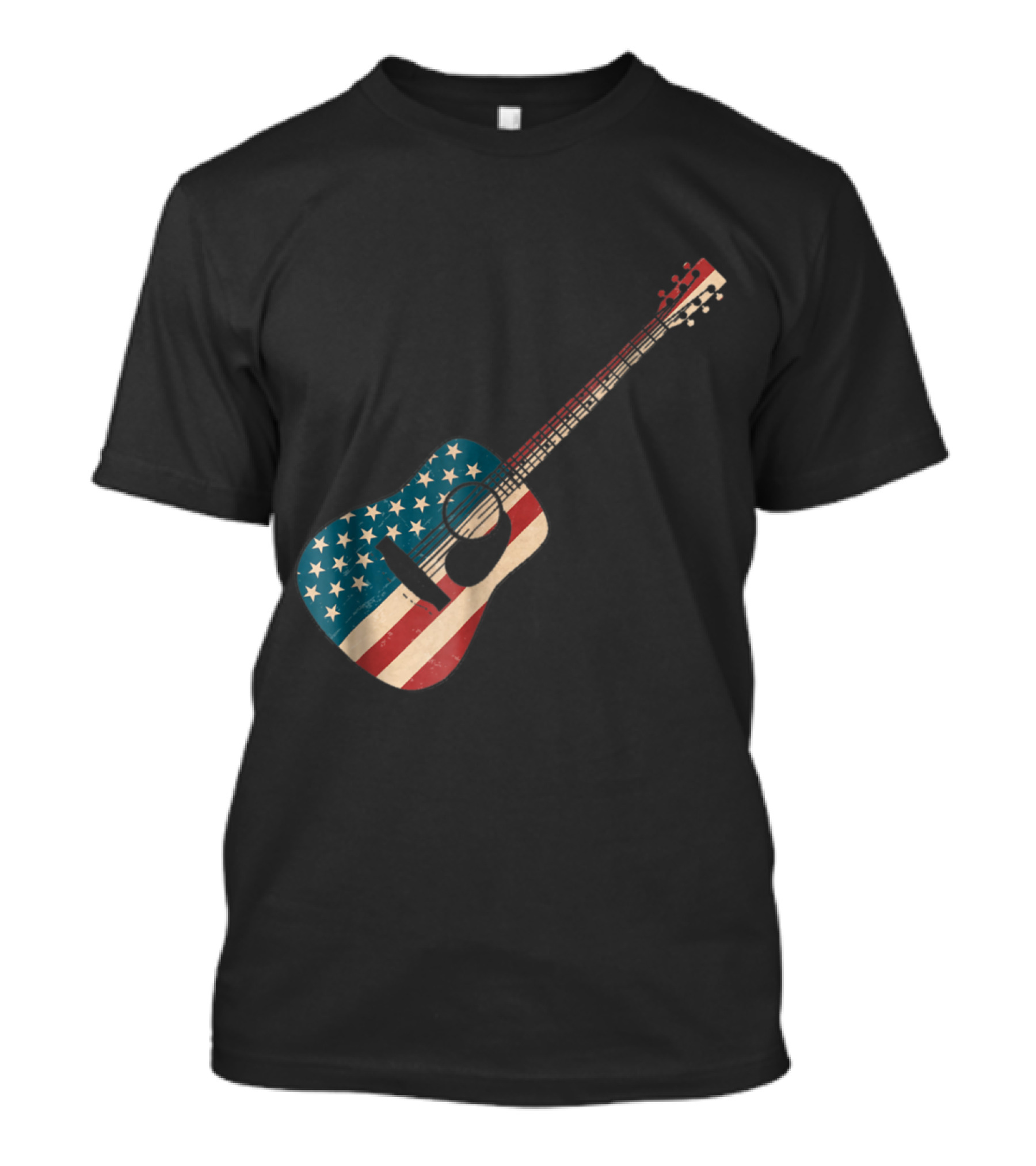 American Flag Acoustic Guitar T-Shirt